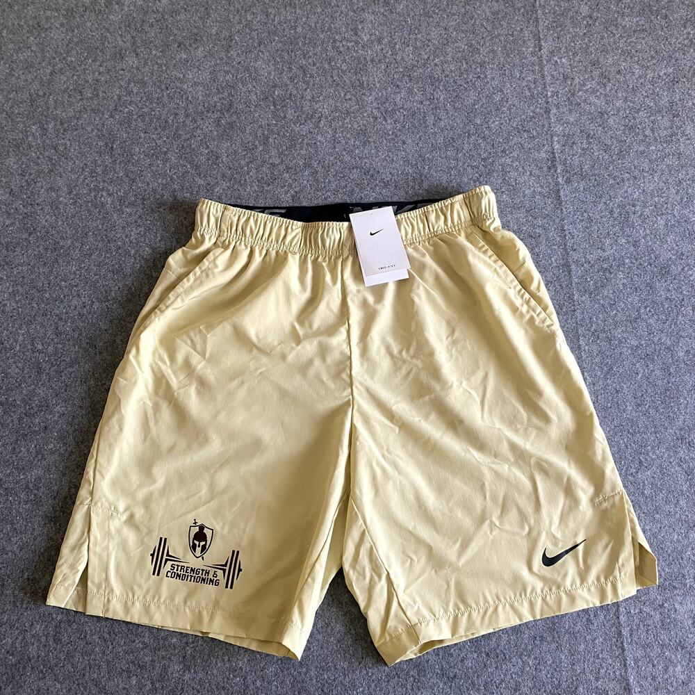 Nike Dri-FIT Training Shorts Men's Beige Strength Conditioning Athletic Size M